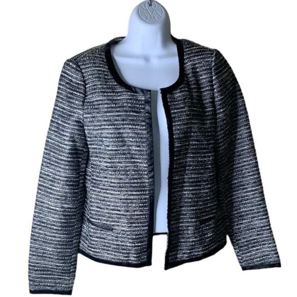 Banana Republic Tweed Blazer Womens 4 Long Sleeve Open Front Suit Jacket Formal - Picture 1 of 6